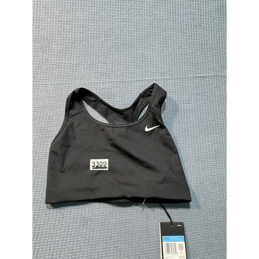 Nike Swoosh Sports Bra Womens M Black BV3630-010